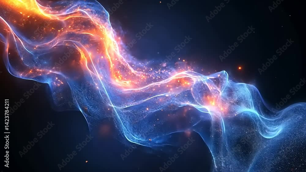 Abstract energy waves of fire and ice Abstract energy waves of fire and ice