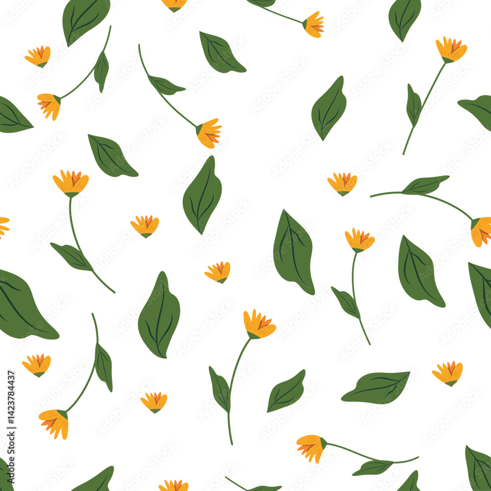 Floral Seamless Pattern with Transparent Background Floral Seamless Pattern with Transparent Background