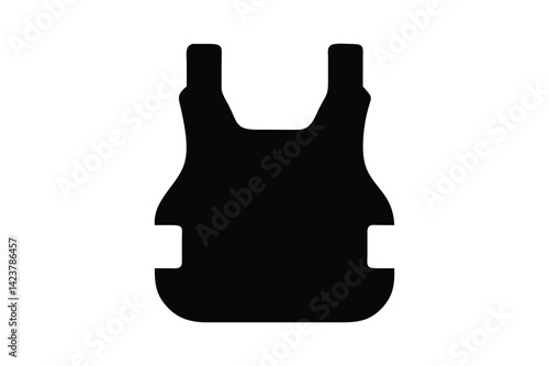 Utility Vest Silhouette: Minimalist Clothing Icon