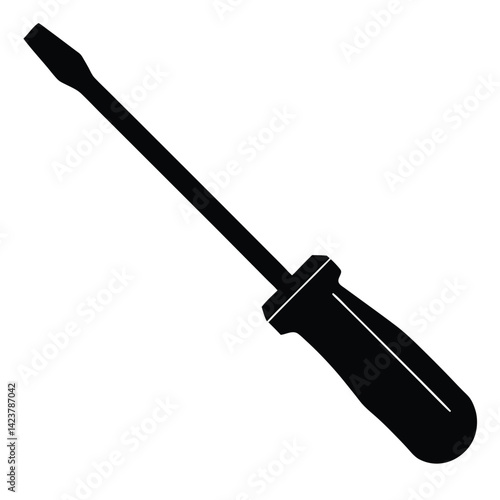 isolated flathead screwdriver on white background