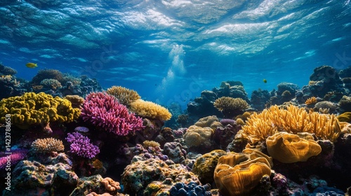 Wallpaper Mural Vibrant coral reef underwater scene, sunlit ocean, diverse marine life Torontodigital.ca