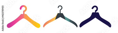 Abstract Vector Three colorful hangers Icon or Logo Design Template