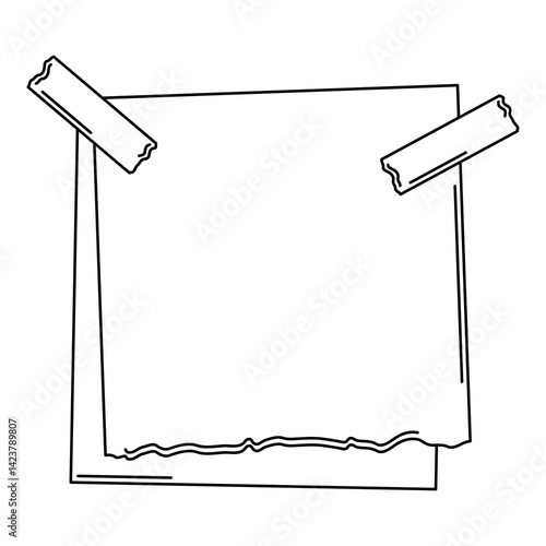 Obraz na płótnie Paper note with sticky tape. Frame or background for reminder. w salonie