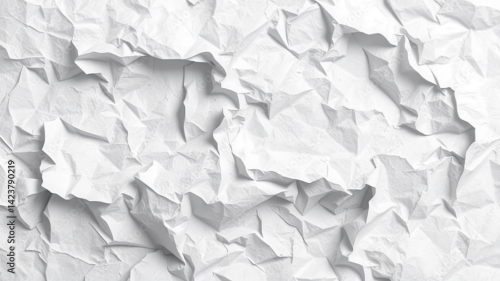 Obraz premium Artistic illustration of crumpled paper, perfect for product presentation on folders, cards or posters. Unique and creative texture, perfect for marketing and background design.