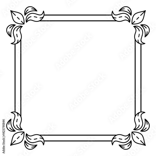Obraz na płótnie Floral frame in baroque style. Decorative curling plant. w salonie