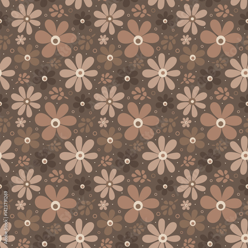 Summer flowers, vector texture. Seamless pattern for design textile, paper and greeting cards.