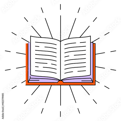 Obraz na płótnie Illustrations of open book. Image for education and school. w salonie
