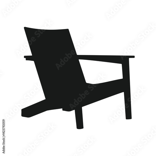Adirondack Chair Silhouette Vector - Outdoor Coastal Furniture