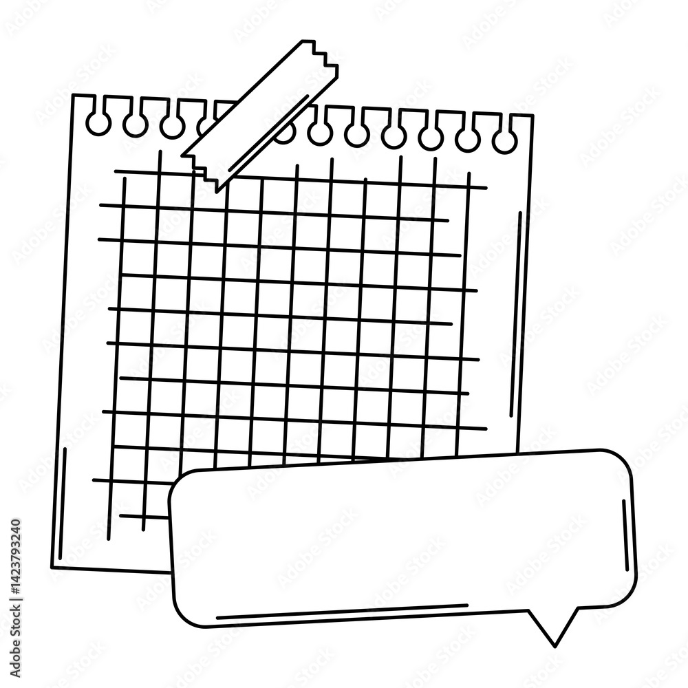 Paper note with sticky tape. Frame or background for reminder.