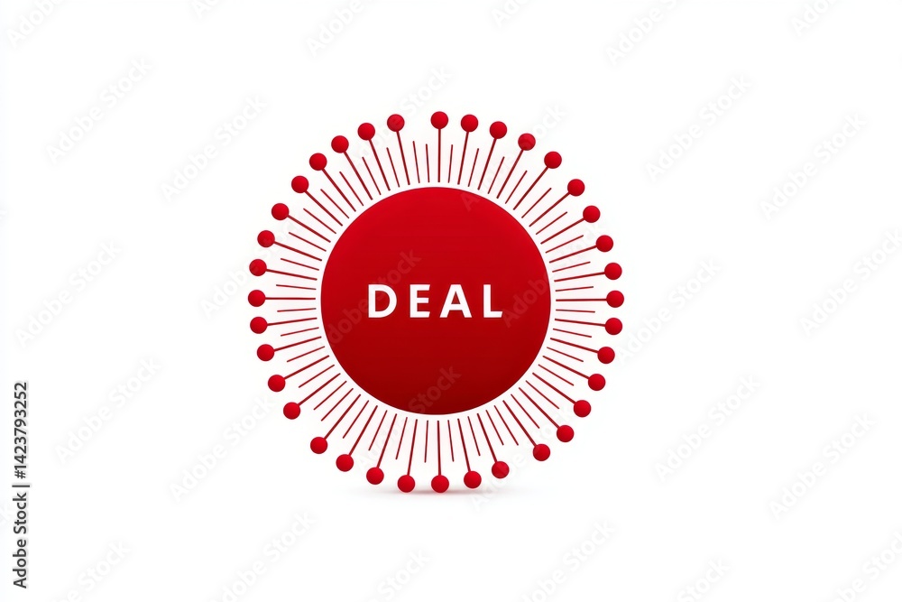 A flat icon of a burst shape with the word “DEAL†in the center, minimalist design A flat icon of a burst shape with the word “DEAL†in the center, minimalist design