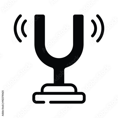 Download easy to use glyph icon of tuning fork