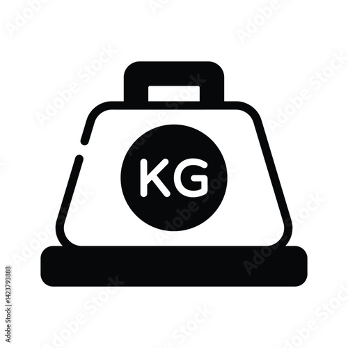 An editable glyph style icon showing weight tool