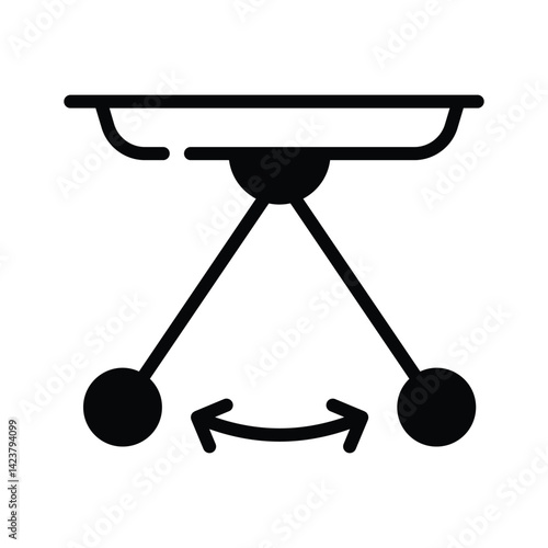 Pendulum balls icon creatively designed in glyph style