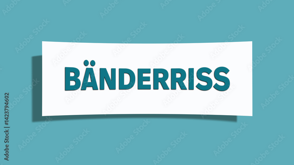 Baenderriss (Torn ligaments) - A card isolated on light green background. Baenderriss (Torn ligaments) - A card isolated on light green background.