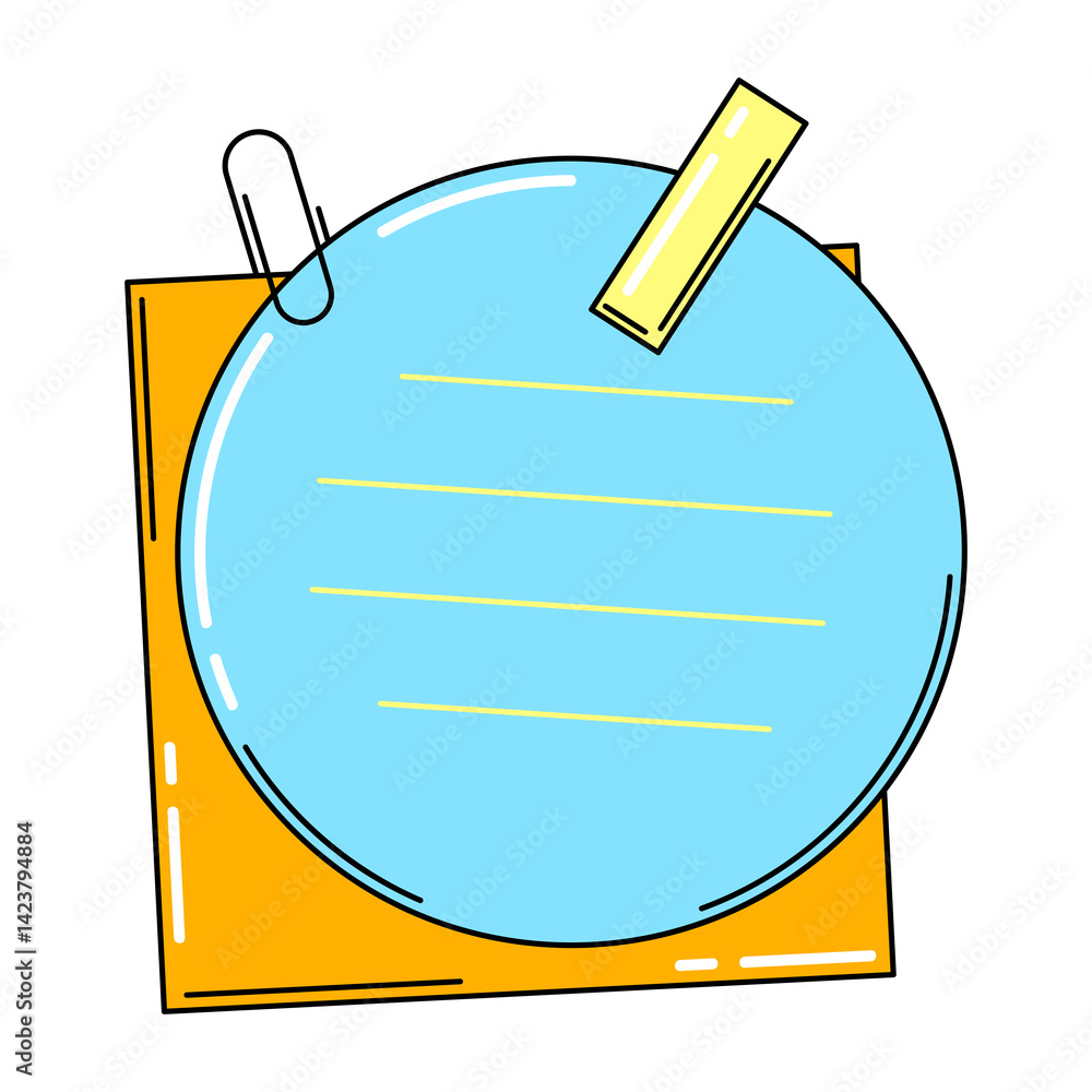 Paper note with pin. Frame or background for reminder.