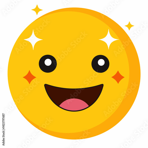 Twinking smiley face on white background.