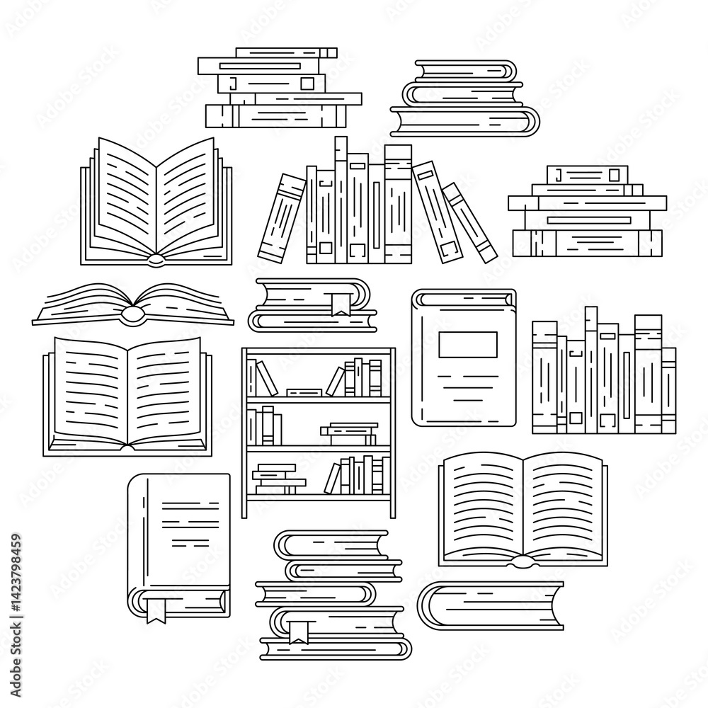 Background with books. Image for education and school.