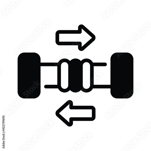 Ready to use glyph style icon of tension force