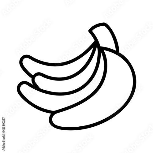 Banana fruit healthy food tropical yellow sweet organic fresh nutrition diet vitamins potassium vector icon