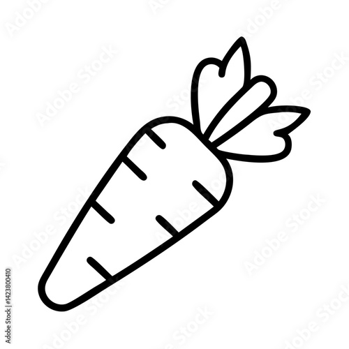 Outline carrot vector illustration, vegetable icon, healthy food, garden carrot, fresh carrot art
