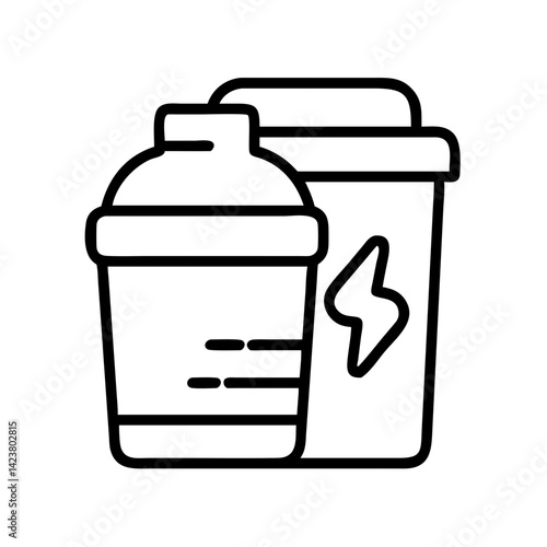 Protein shaker bottle vector illustration for fitness nutrition and supplement container design element