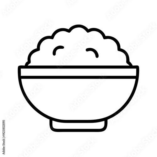 Illustration of rice bowl food meal asian cuisine dish grain delicious healthy nutrition lunch dinner bowl