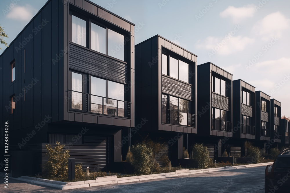 Private houses and villas in a modern architectural design against the backdrop of nature in the forest. Private houses and villas in a modern architectural design against the backdrop of nature in the forest.