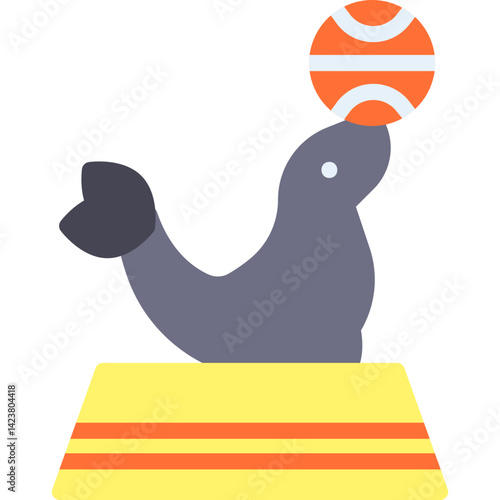 Sea Dog Performing icon vector illustration