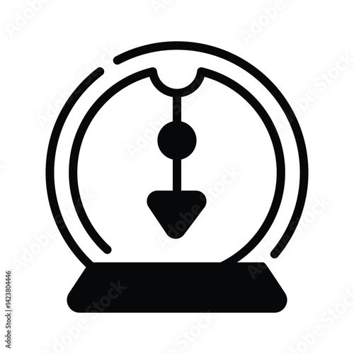 Well designed glyph style icon of energy pendulum
