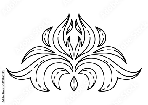Obraz na płótnie Floral element in baroque style. Decorative curling plant. w salonie