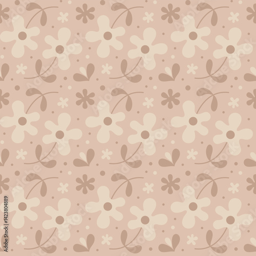 Summer flowers, vector texture. Seamless pattern for design textile, paper and greeting cards.