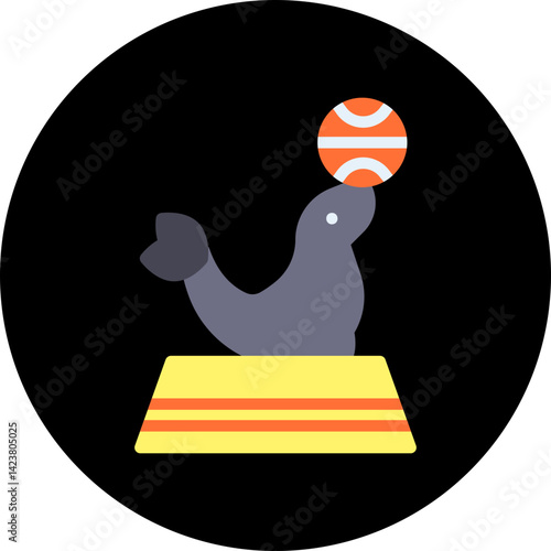 Sea Dog Performing icon vector illustration