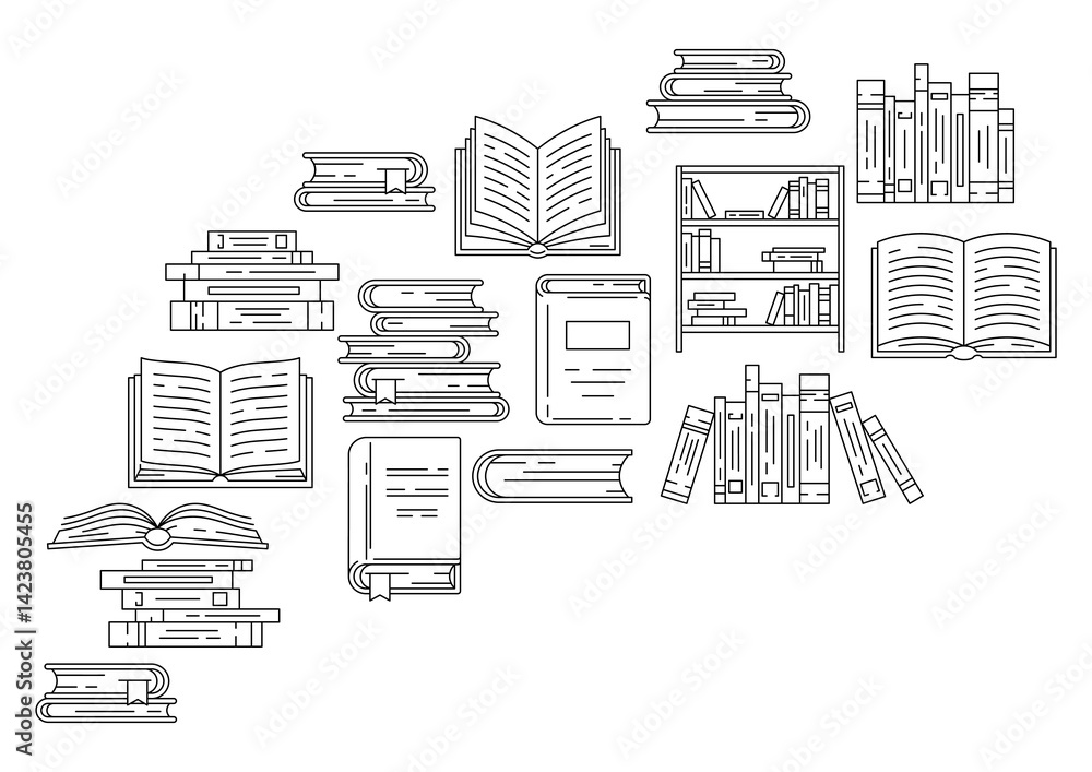Background with books. Image for education and school.