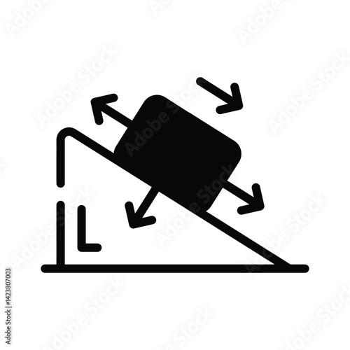 Grab this trendy glyph style icon showing friction experiment