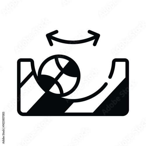 A customizable glyph style icon of ball friction experiment