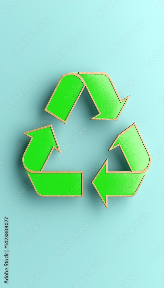 Obraz premium Recycled Symbol on Pastel Background