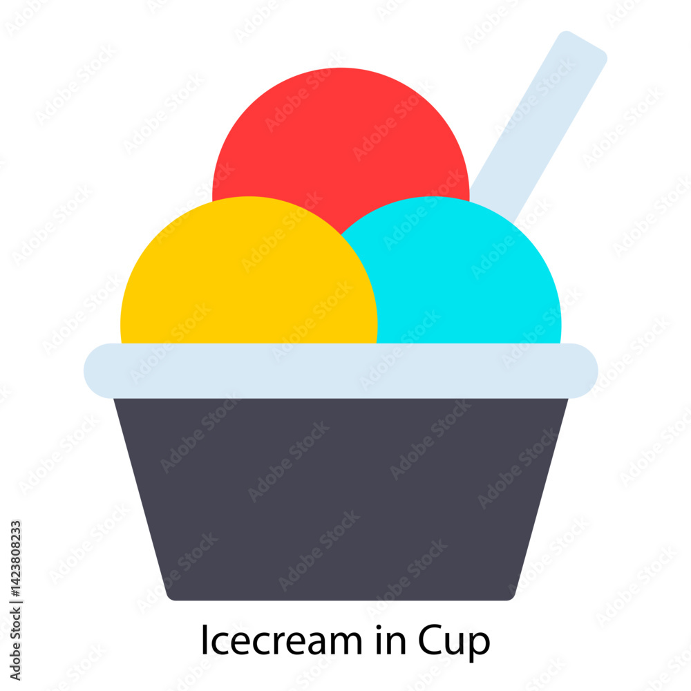 Icecream in Cup icon vector illustration Icecream in Cup icon vector illustration