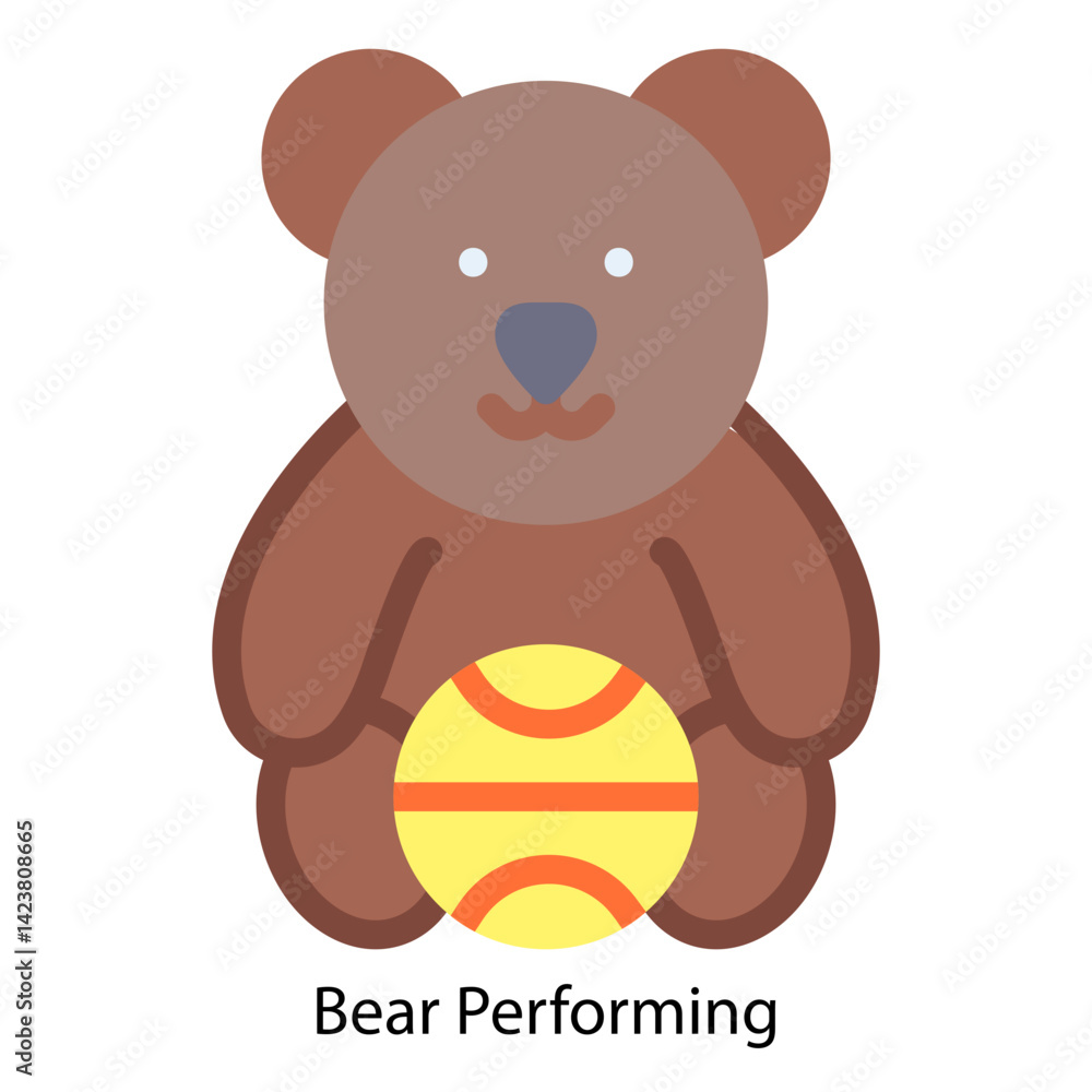 Obraz premium Bear Performing icon vector illustration