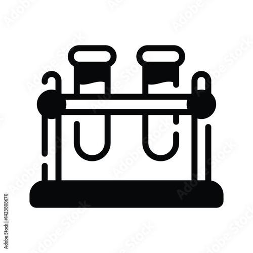 An editable glyph style icon of lab stand