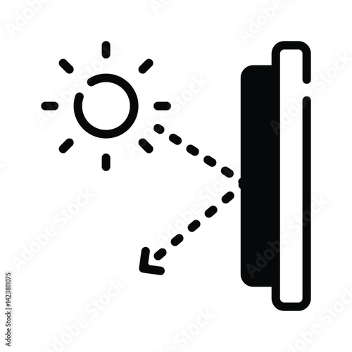 Get this amazing glyph style icon of reflection surface