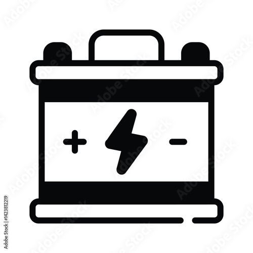 A well crafted glyph style icon of battery
