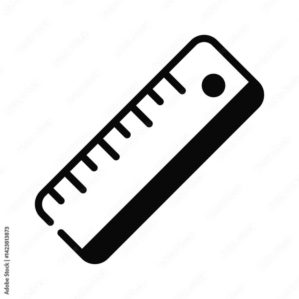 Catch a sight of ruler icon designed in glyph style Catch a sight of ruler icon designed in glyph style