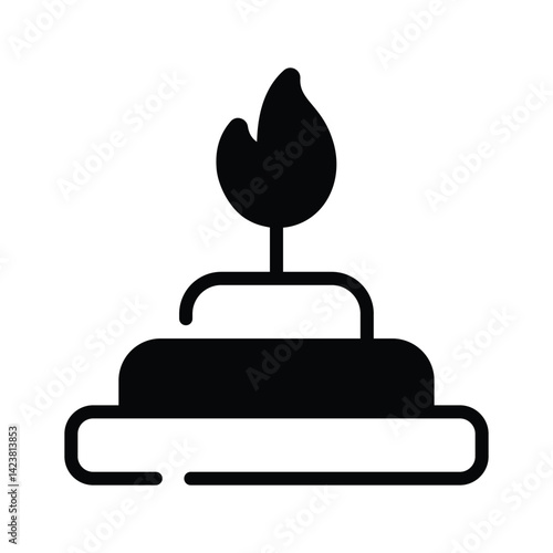 A captivating glyph style icon of bunsen burner
