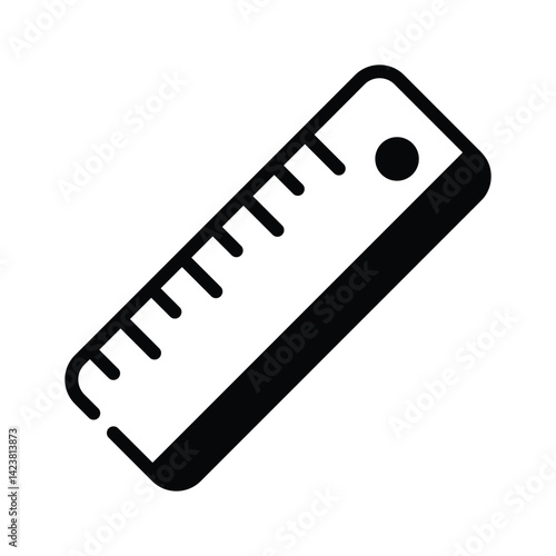Catch a sight of ruler icon designed in glyph style