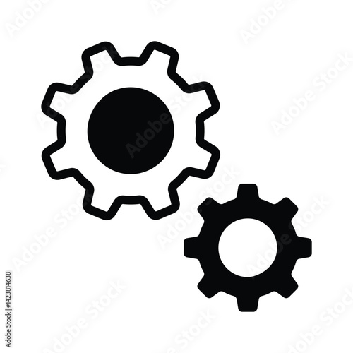 Here is a latest glyph style icon of mechanics concept