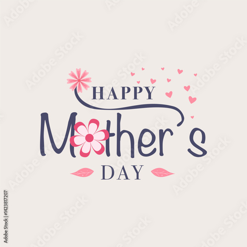 Design  Vector Happy mothers day typography with ornaments