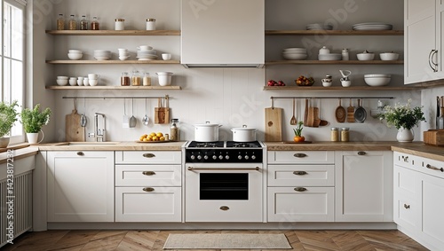 A minimalist kitchen with just the essentials beautifully arranged