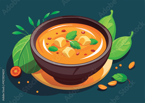 Delicious creamy soup in a bowl.