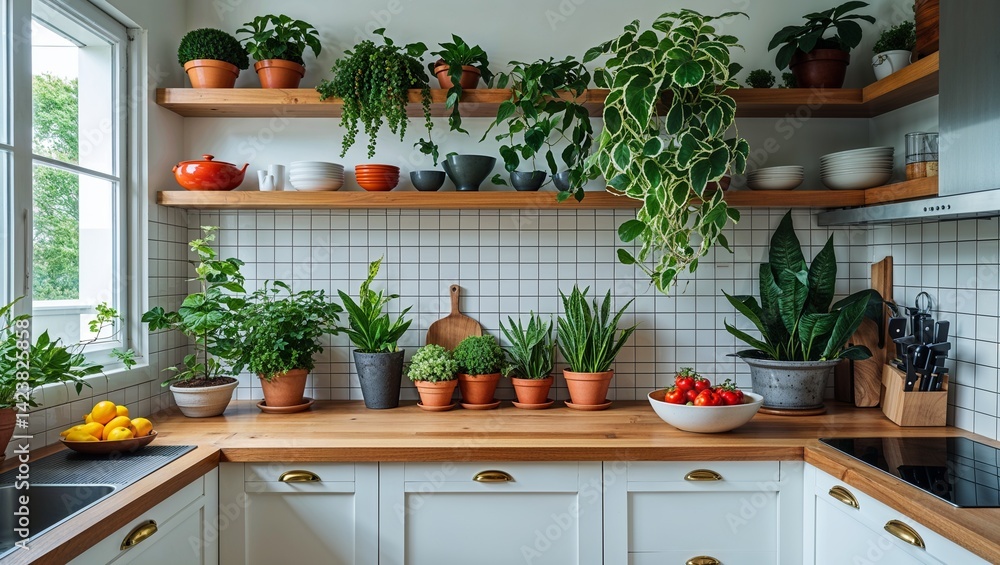 A touch of nature indoor plants in the heart of the kitchen A touch of nature indoor plants in the heart of the kitchen
