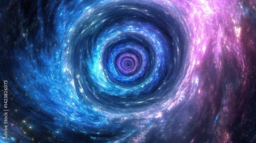 A vivid cosmic spiral vortex illustrating a celestial exploration A vivid cosmic spiral vortex illustrating a celestial exploration